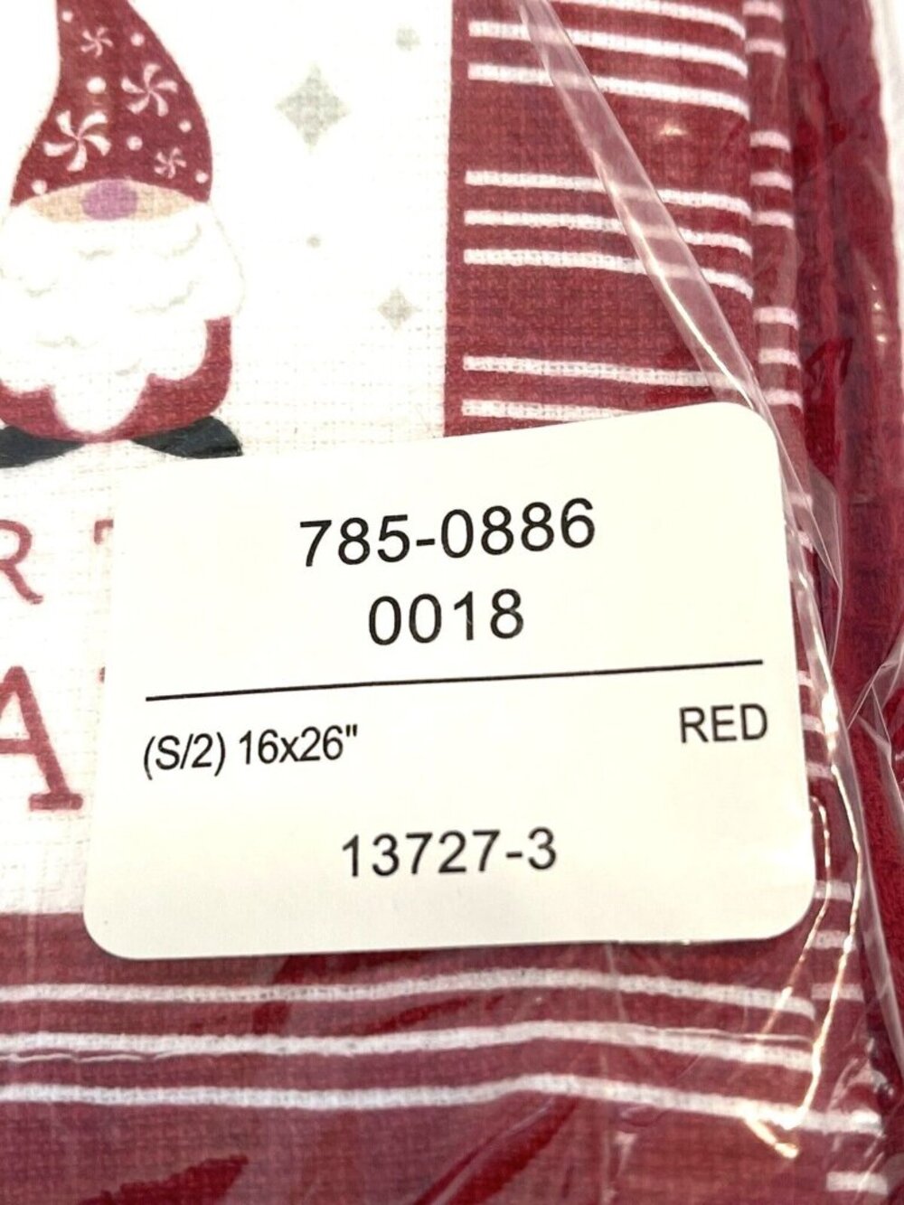 Christmas Holiday Gnome For The Holidays Red Kitchen Dish Tea Towels 2 Pack NWT - Picture 7 of 9